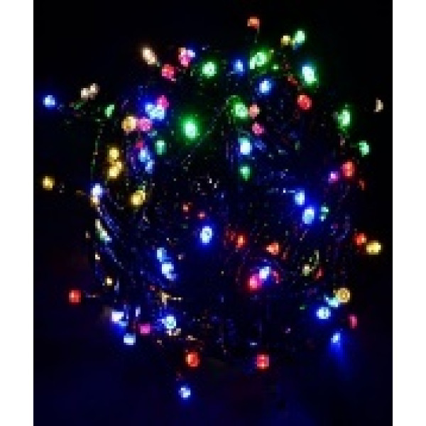 Гирлянда RD-9028 диод 100LED Провод-Чёрный, Цвет ламп-Синий 