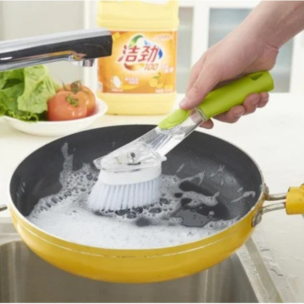 Багатофункціональна щітка з дозатором для чищення посуду DMZ-8890 AUTOMATIC LIQUID CLEANING BRUSH (WN-19) 