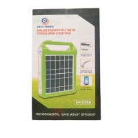 Фонарь EP-038A Power Bank с солнечной панелью+лампочки 2шт