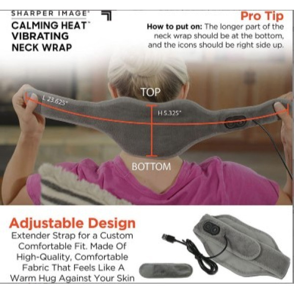 Пояс вибромассажный для шеи CALM HEAT MASSAGING NECK WRAP USB (LY65) [18] (48)