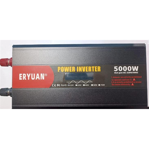 Преобразователь напряжения с 12V→220V 5000W ЧИСТЫЙ СИНУС LCD [18] (6 шт/ящ)