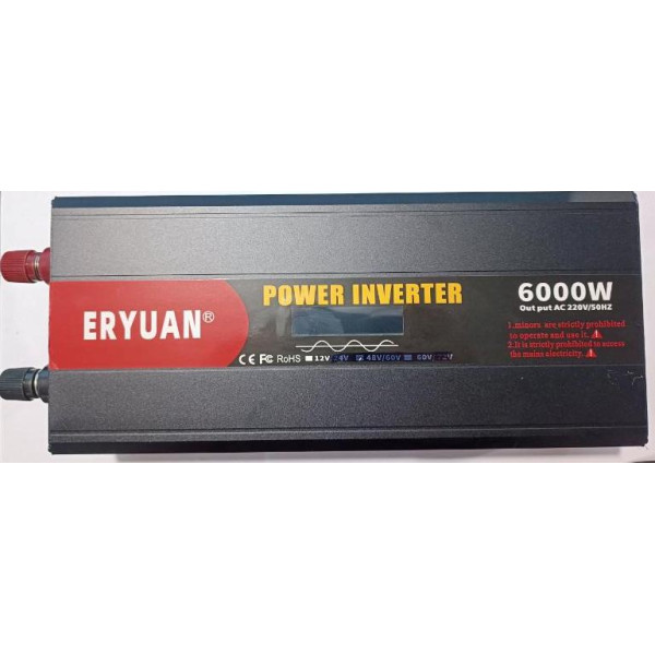 Перетворювач напруги з 12V→220V 6000W ЧИСТИЙ СИНУС LCD [18] (4 шт/ящ)