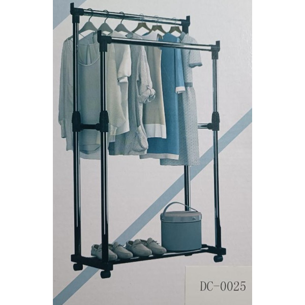 Вешалка стойка для одежды телескопическая Double Pole DC-0025 (155/75/35см)