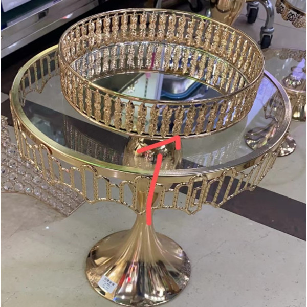 Набор подставок для десертов/тортов с кристаллами золото (набор из 3-х шт) Cake plate 16412-2 // [4] (1 шт/ящ)