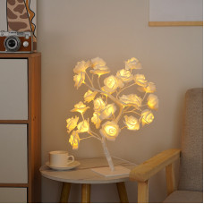 Лампа LED настольная "Дерево белая роза" NNG-04 24 LED теплый свет 220V