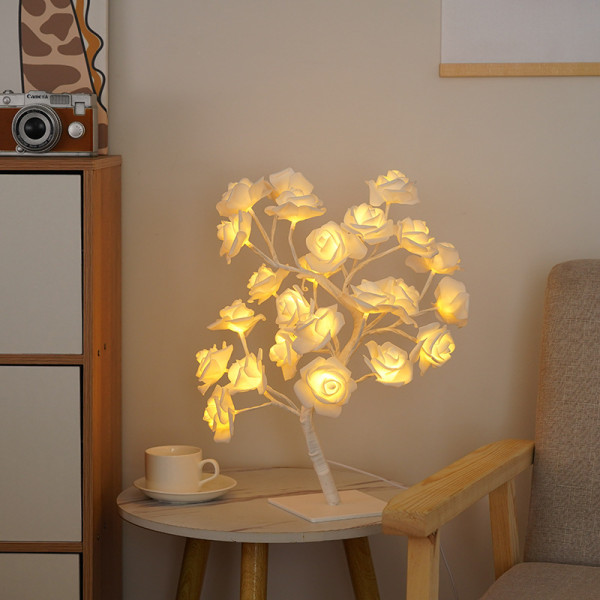 Лампа LED настольная "Дерево белая роза" NNG-04 24 LED теплый свет 220V