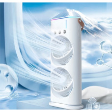 Вентилятор+увлажнитель воздуха Mini fan (VU-02) (LED RGB, TYPE-C, аккум. авто вращ.) (Без пульта ДУ)