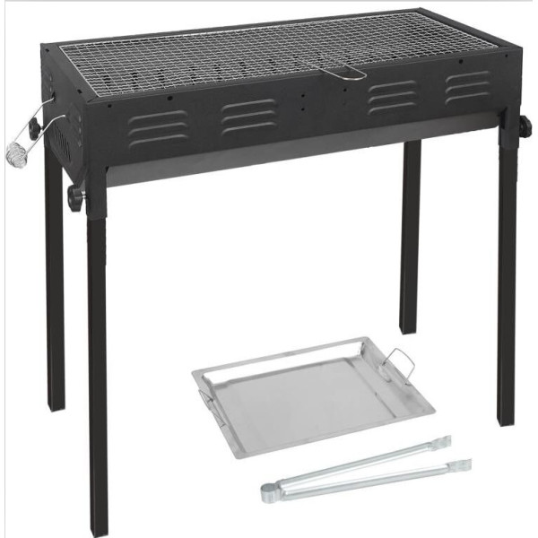 Мангал складной с ножками BARBECUE (CA-03-1) (Ш300/Д660/В600) (+решётка, протвень, щипцы) 