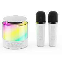Портативна колонка K19, Bluetooth, LED, 2 мікрофони (Біла)