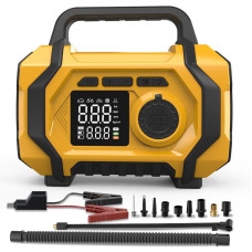 Компрессор портативный (ATJ-201) (Жёлтый, (3-150 PSI, 0.2-10.3 BAR (Type-C 5V, 1A)