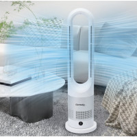Напольный куллер/вентилятор Germatic БЕЗЛОПОСТНОЙ (AM-030JR) (Зима-лето, LED, 1200W, сенсор, пульт ДУ, автоповорот 80°)  
