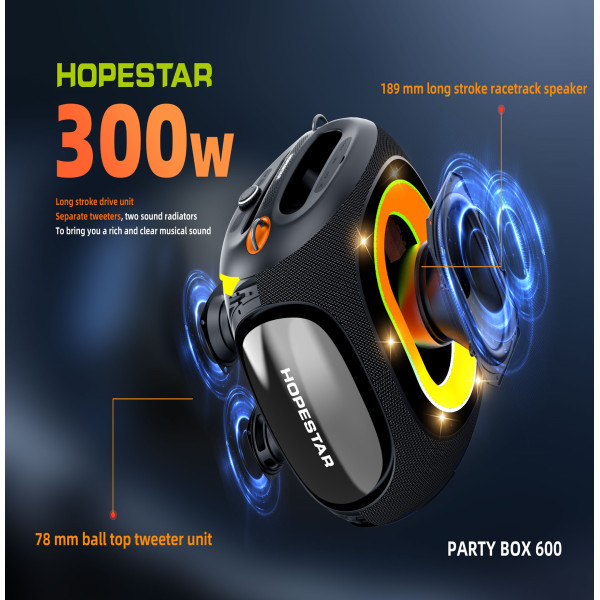 Портативная колонка Hopestar (PARTYBOX 600) (300W) 