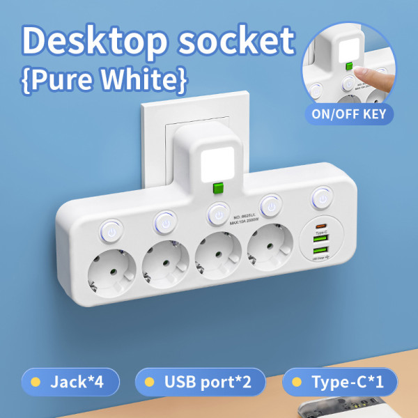 Сетевой фильтр/резветлитель (8625UL) (LED, 4-220V, 2-USB, 1-PD (Type-C)