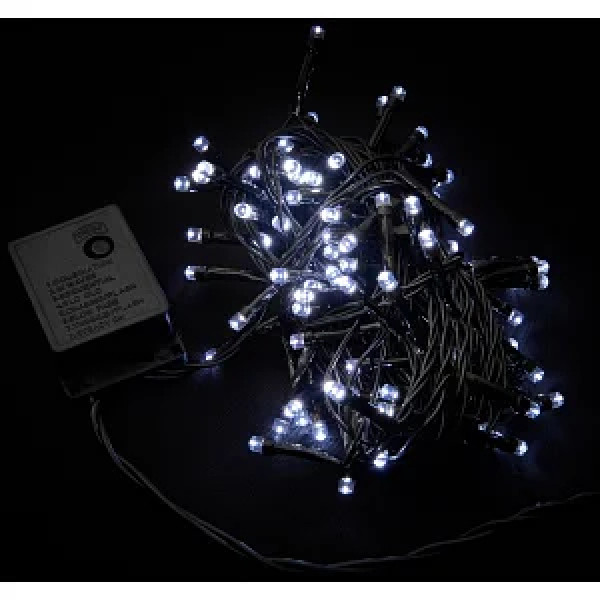Гирлянда RD-7128 внутр. 100LED 9м Провод-Чёрный, Цвет ламп-Белый 