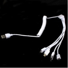 Шнур 5в1-USB U7 пружина белая