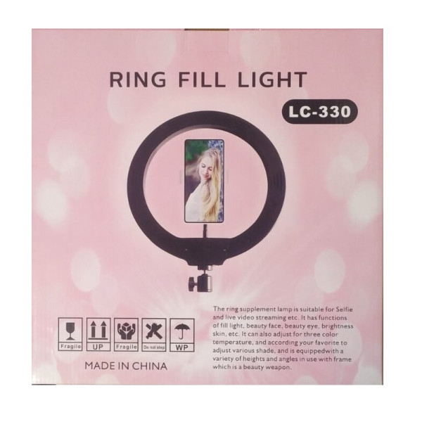 Кольцевая LED лампа LC-330 (1 крепл.тел.) (USB) (33см) (20)