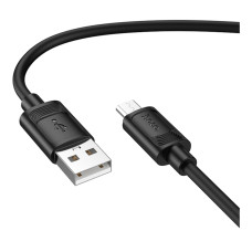 Кабель USB Hoco X122 Silicone Micro 2.4A Чорний