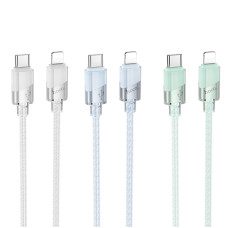 Кабель USB Hoco U132 PD27W Type-C to Lightning 1.2m М'ята упаковка Зелений