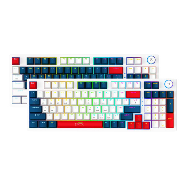 Клавиатура Игровая беспроводная XO KB-08 Wireless Tri-mode 96-key Mechanical Синий+Белый+Красный