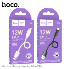 USB Hoco X96 Lightning 2.4A 0.25m Черный