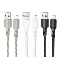 Кабель USB Borofone BX116 Lightning 2.4A Чорний