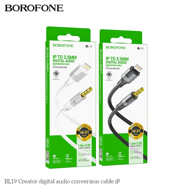 Aux Borofone BL19 Lightning Черный