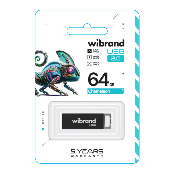 USB Flash Drive Wibrand 64gb Chameleon Серебро