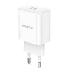Мережевий Зарядний Пристрій Borofone BA81A 1USB-C PD/QC 20W Бiлий