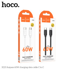 Кабель USB Hoco X115 Type-C to Type-C 60W Бiлий