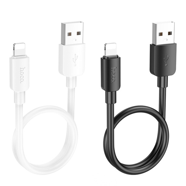 Кабель USB Hoco X96 Lightning 2.4A 0.25m Бiлий