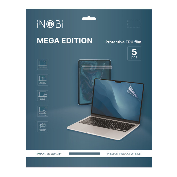 Гидрогель плёнка для ноутбука iNobi NEX-011 / (глянцевая) / 5шт. 430*310 мм