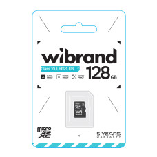 Карта Памяти Wibrand MicroSDHC 128gb UHS-1 U3 10 Class Черный