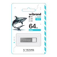 USB флеш-накопичувач Wibrand 64gb Shark Срібло