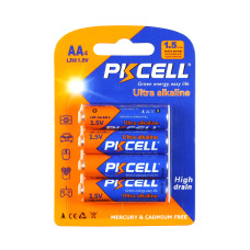 Батарейка щелочная PKCELL 1.5V AA/LR6, 4 штуки в блистере (PC/LR6-4B) АА