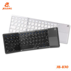 Клавіатура  бездротова JEQANG JB-830 Foldable Bluetooth with touchpad Cірий