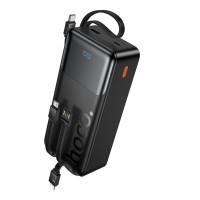 Універсальна Мобільна Батарея Power Bank Hoco J156B Founder 22.5W+PD20W fully compatible power bank with four cables 30000mAh Чорний