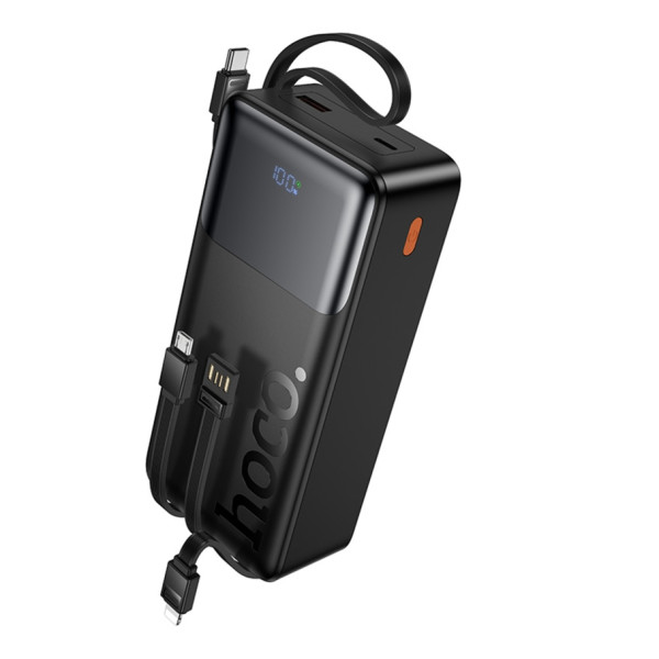 Power Bank Hoco J156B Founder 22.5W+PD20W fully compatible power bank with four cables 30000mAh Черный