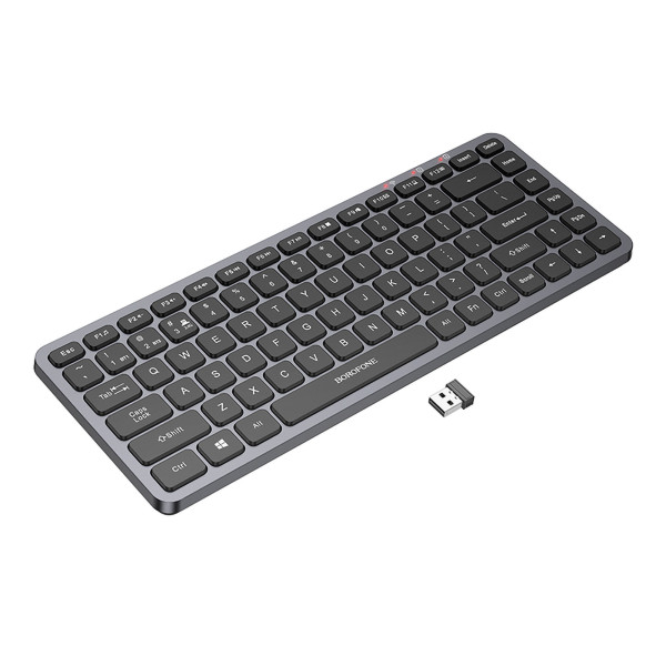 Бездротова клавіатура Borofone BG16 Cloud (2.4G+Bluetooth 5.0) Чорно-сіра