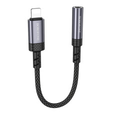 Перехідник Borofone BV24 iP to AUX 3.5mm (female) 15cm Сiрий