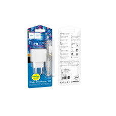 Мережевий Зарядний Пристрій Hoco CS11A 1USB 2.1A+USB to Micro Білий