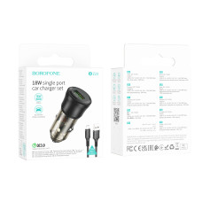 Авто Зарядное Устройство Borofone BZ23 1USB QC18W+Micro Прозрачно-черный