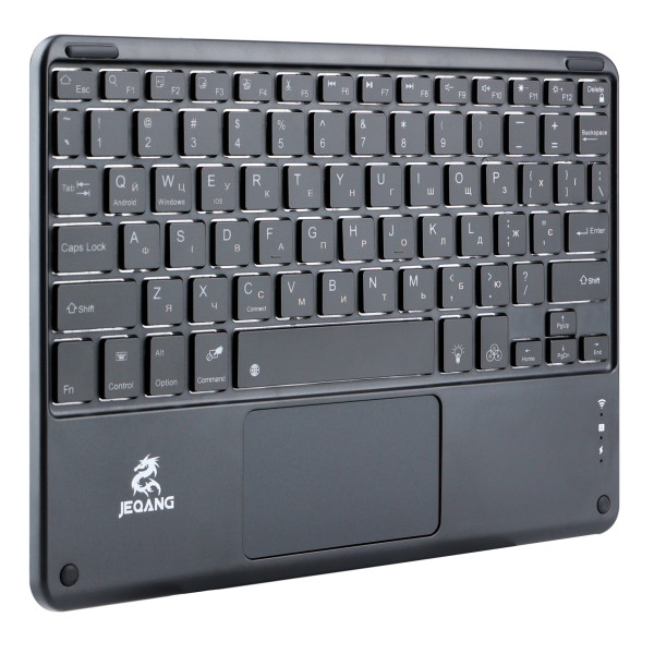 Клавиатура беспроводная JEQANG JB-380 bluetooth charging and lighting touch keyboard Черный
