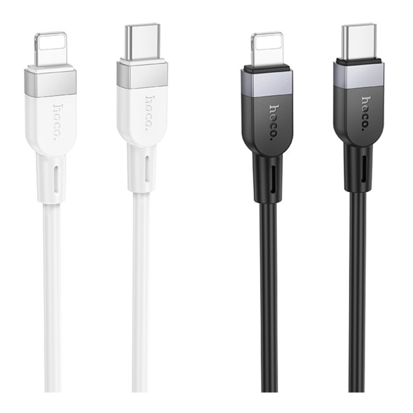 Кабель Hoco X109 Silicone Type-C to Lightning PD27W Бiлий