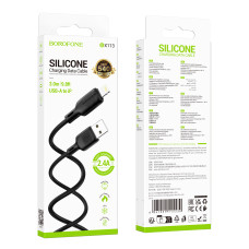 USB Borofone BX113 Silicone Lightning 2.4A 3m Черный