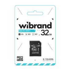 Карта Памяти Wibrand MicroSDHC 32gb UHS-1 10 Class & Adapter Черный