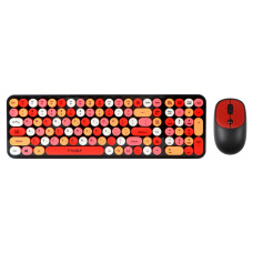 Бездротова Клавіатура і Миша TWolf TF350 Colorful Образец Чорний/Червоний