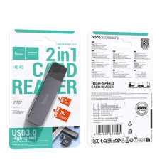 Кардрідер Hoco HB45 Spirit 2-in-1 USB 3.0 Сiрий