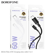 USB Borofone BX111 Type-C to Type-C 60W Белый