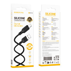 USB Borofone BX113 Silicone Type-C 3A 3m Черный