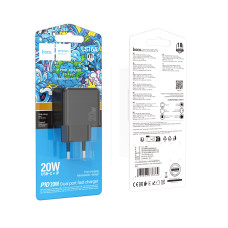 Мережевий Зарядний Пристрій Hoco CS16A 1USB-C/1IP PD/QC 20W Чорний